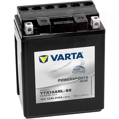 Varta Powersports AGM High Performance 512 908 021 (12 A/h), 210A L+