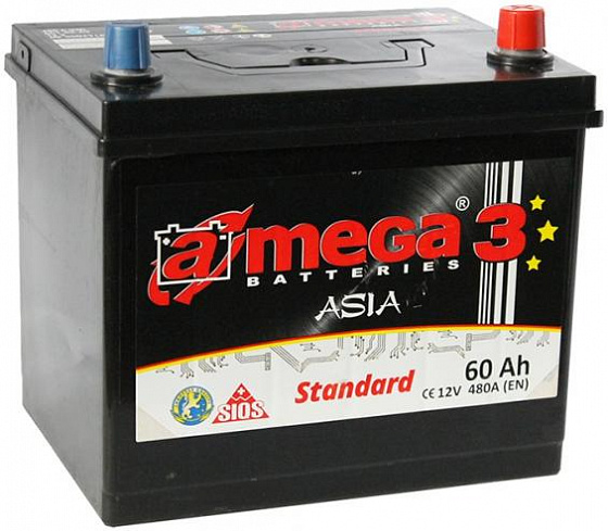 A-mega Standard Asia (60 A/h), 480A R+