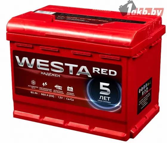 WESTA RED 6СТ-65 65 Ah, 660A L+