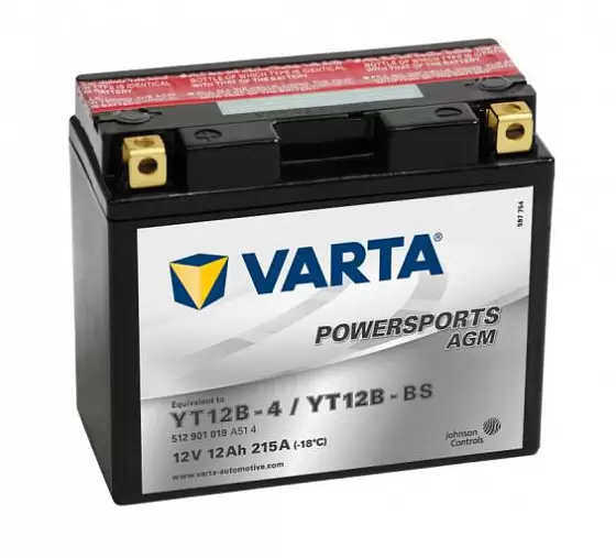 Varta Powersports AGM 512 901 019 (12 A/h), 215A L+