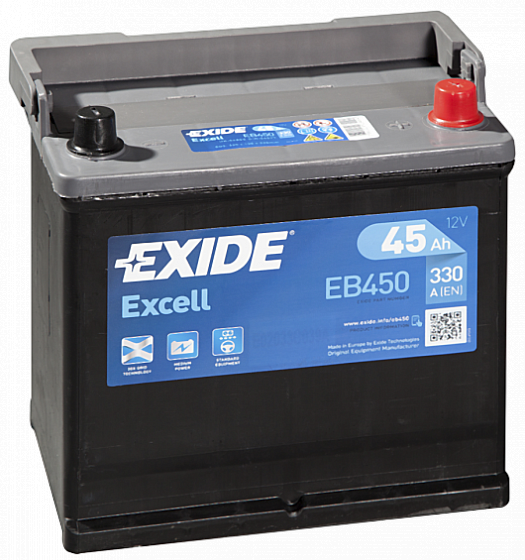 Exide Excell EB450 (45 A/h), 330A R+ JIS