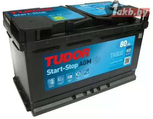 Tudor Start-Stop AGM TK800 (80 A/h), 800A R+
