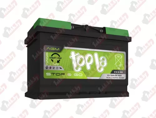 Topla TOP AGM Stop & Go (70 A/h), 760A R+