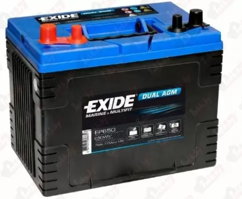 Exide Dual AGM EP650 (75 A/h), 650Wh, 775A L+