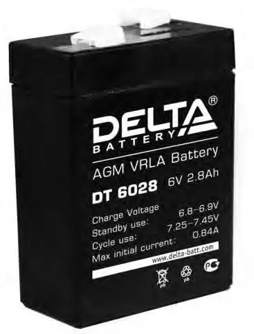 для ИБП Delta DT 6028 6V-2.8 Ah