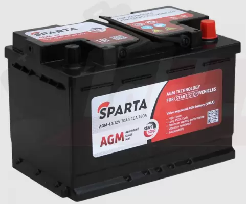 SPARTA AGM (70 A/h), 760A R+