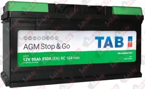 TAB EcoDry Stop & Go AGM (95 A/h), 850А R+
