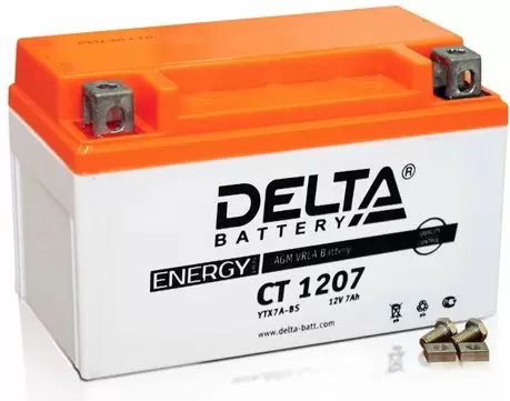 Delta CT 1207 (YTX7A-BS) (7 A/h), 105A L+