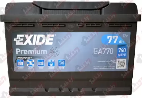 Exide Premium EA770 (77 A/h), 760A R+