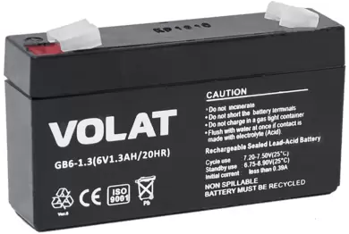 Аккумулятор VOLAT (1,3 A/h), 6V ИБП