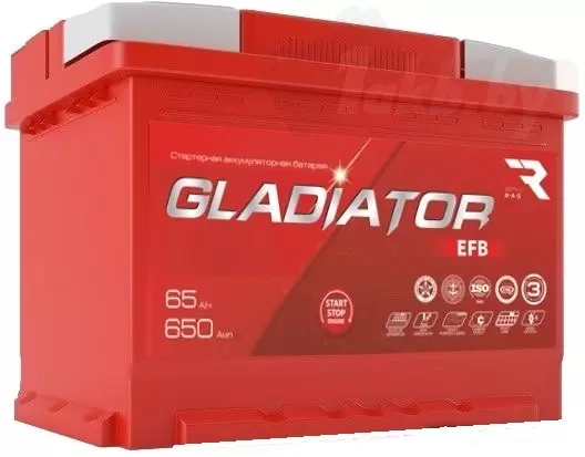 GLADIATOR EFB (65 А/ч) 650A , R+