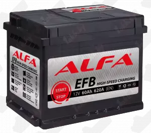 ALFA EFB (60 А/h), 620A R+ низкий