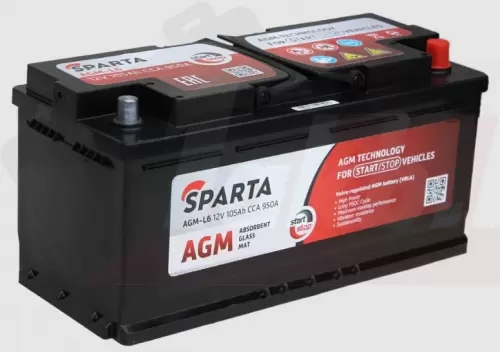 SPARTA AGM (105 A/h), 950A R+