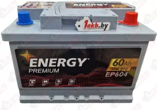 Energy Premium EP604 (60 A/h), 520A R+ низ.