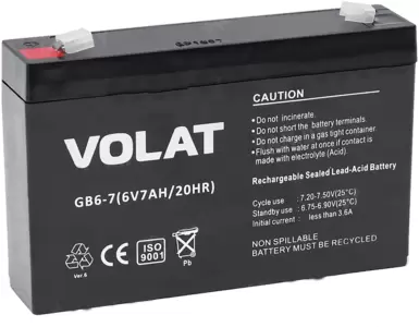 Аккумулятор VOLAT (7 A/h), 6V ИБП
