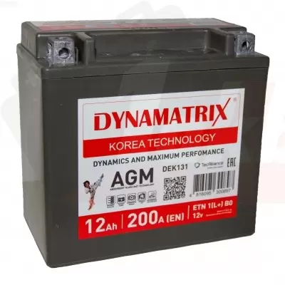 DYNAMATRIX-KOREA AGM DEK131 (12 A/h), 200A L+