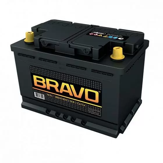 BRAVO 6СТ-74 (74А/ч), 650A L+