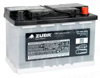 Zubr Original (74 A/h), 800А R+