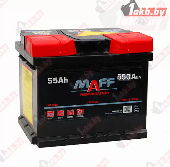 MAFF Premium (55 A/h), 550А R+ кор.