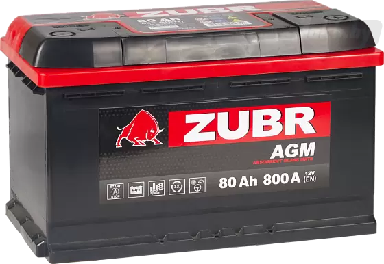 ZUBR AGM (80 A/h), 800A R+