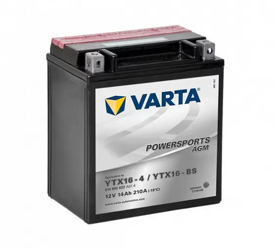 Varta Powersports AGM 514 902 022 (14 A/h), 210A L+
