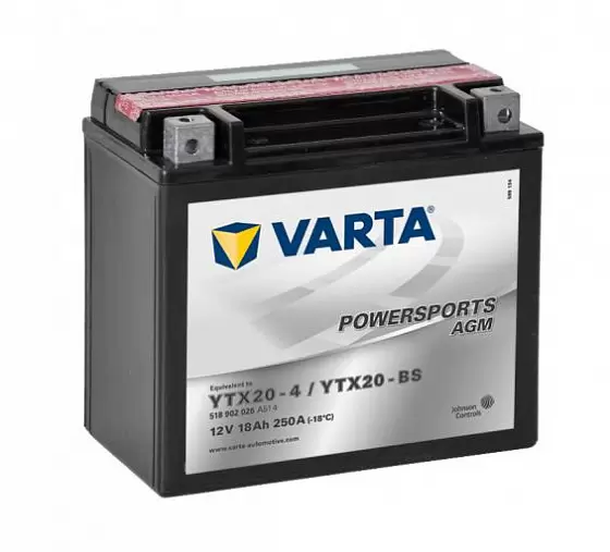 Varta Powersports AGM 518 902 025 (18 A/h), 250A L+