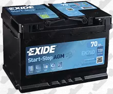 Аккумулятор Exide Start-Stop AGM EK700 (70 A/h), 760A R+