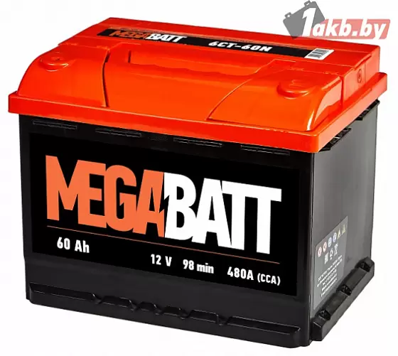MEGA BATT 6СТ-60 60 A/h, 480А R+
