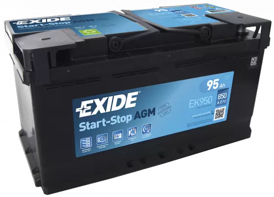 Exide Start-Stop AGM EK950 (95 A/h), 850A R+