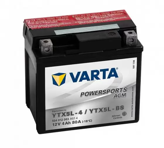 Varta Powersports AGM 504 012 003 (4 A/h), 80A R+