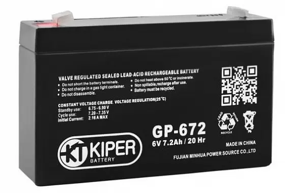 Аккумулятор для ИБП Kiper (6 V/7.2 A/h)