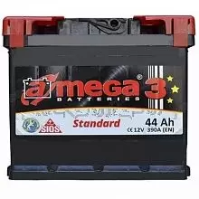 Аккумулятор A-mega Standard 6СТ-44 (44 A/h), 390A R+