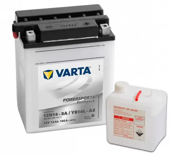 Varta Powersports Freshpack 514 011 014 (14 A/h), 190A R+