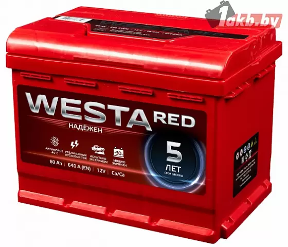 WESTA RED (60 A/h), 640A низ. R+