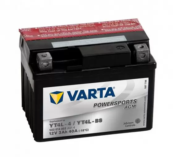 Varta Powersports AGM (3 A/h), 40A R+