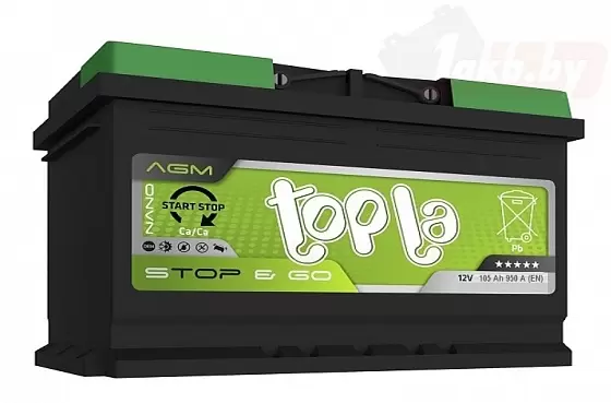TOPLA AGM STOP & GO (105 A/h), 950A R+