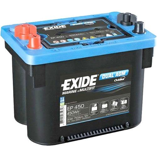 Exide Dual AGM EP450 (50 A/h), 450Wh, 750A L+