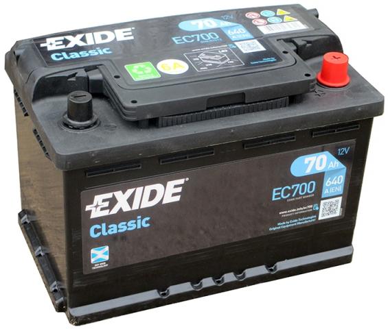 Exide Classic EC700 (70 A/h), 640A R+
