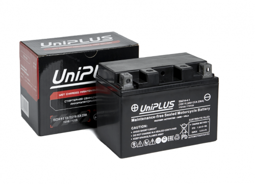 UniPLUS AGM EBZ14-4-1 (YTZ14S-BS) (11.2 А/ч, 220А) L+, низкий корпус 110мм Honda VFR/XL UniPLUS AGM EBZ14-4-1 (YTZ14S-BS) (11.2 А/ч, 220А) L+, низкий корпус 110мм Honda VFR/XL
