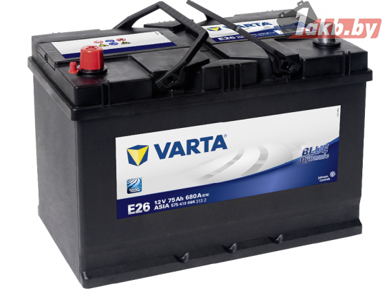 Varta Blue Dynamic Asia E26 (75 А/ч, 680А) L+, азиатские клеммы JIS для Mazda CX-5, Toyota Camry