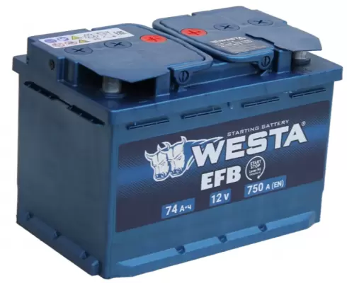 Westa Premium EFB (74 A/h), 750A R+ низ.