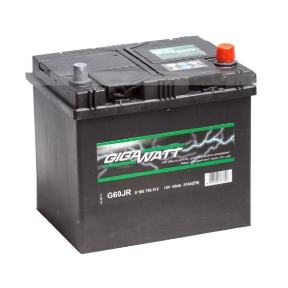 GIGAWATT G60 (60 А/ч, 510А) Обратная (R+), корпус D23 с нижним буртиком для Hyundai/Kia