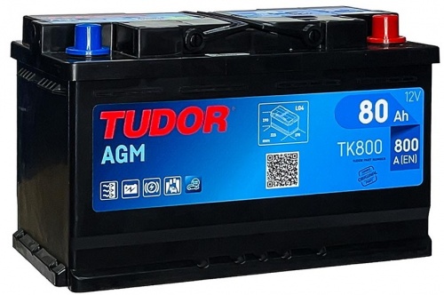 Tudor Start-Stop AGM TK800 (80 A/h), 800A R+