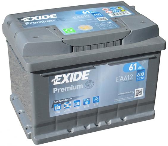 Exide Premium EA612 (61 A/h), 600A R+