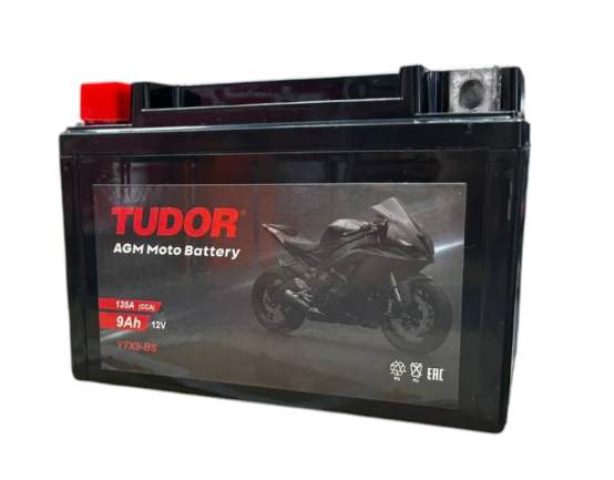Tudor YTX9-BS (9 А/ч, 120А) Прямая (L+), AGM герметичный мотоаккумулятор для Suzuki/Honda/Kawasaki - фото 2