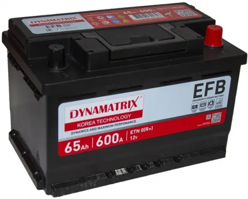 DYNAMATRIX-KOREA EFB DEL652 (65 A/h), 600A R+ низ.
