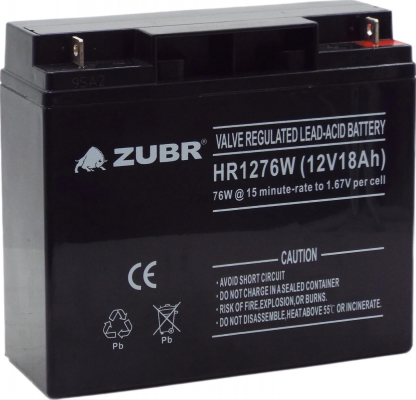 Аккумулятор для ИБП Zubr HR 1276 W (12V, 18Ah)