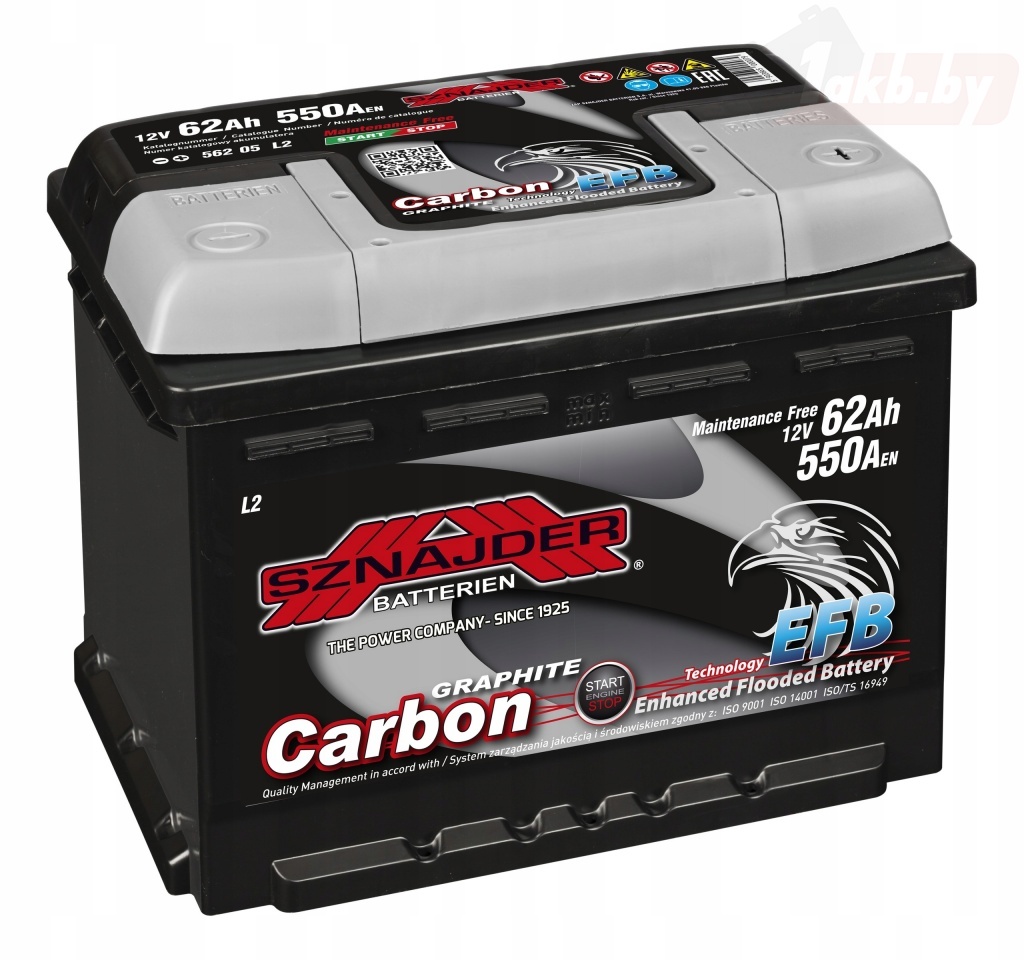 Sznajder Carbon EFB (62 А/ч, 550А) Обратная (R+), технология Carbon EFB для Start-Stop