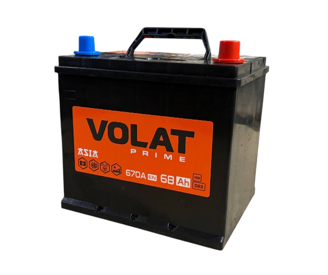 Volat Prime Asia (68 А/ч, 670А) Обратная полярность, корпус D23 (230×175×225 мм) для Mazda CX-5, Toyota RAV4 - фото 3