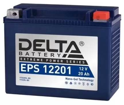 Delta EPS 12201 (YTX20L-BS,YTX20HL-BS,YB16L-B,YB18L-A) (20 A/h), 310A R+